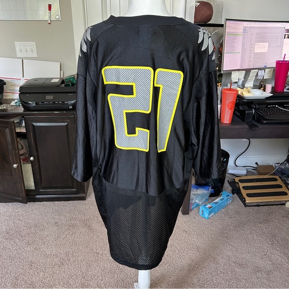 Nike Oregon Ducks LaMichael James #21 Black Yellow Authentic Jersey Size XL - Picture 4 of 11